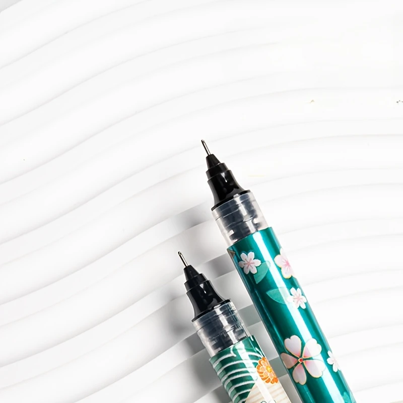 مجموعة أقلام كرة دوارة لصق الأزهار مكونة من 6 قطع، طرف رفيع 0.5 مم، حبر سائل سريع الجفاف، مادة بلاستيكية متينة، كتابة سلسة، مكتب أ #6