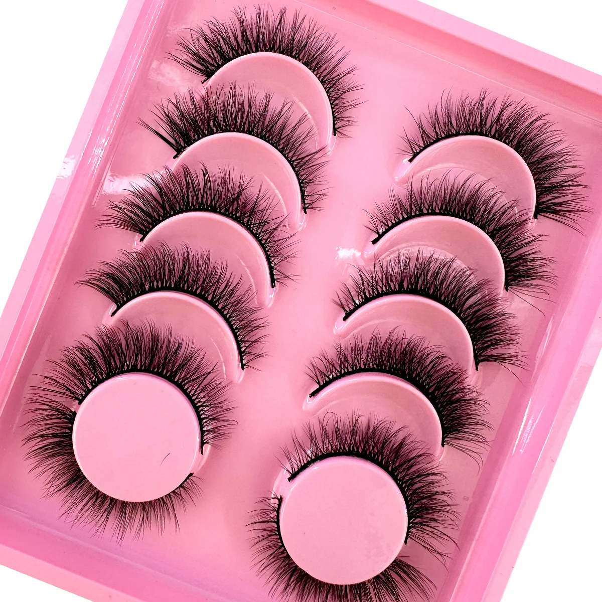 6 أزواج من الرموش الطبيعية القصيرة ثلاثية الأبعاد رموش المنك رقيق حجم المنك الرموش الصناعية القسوة الحرة رموش ناعمة يشكلون Cilios