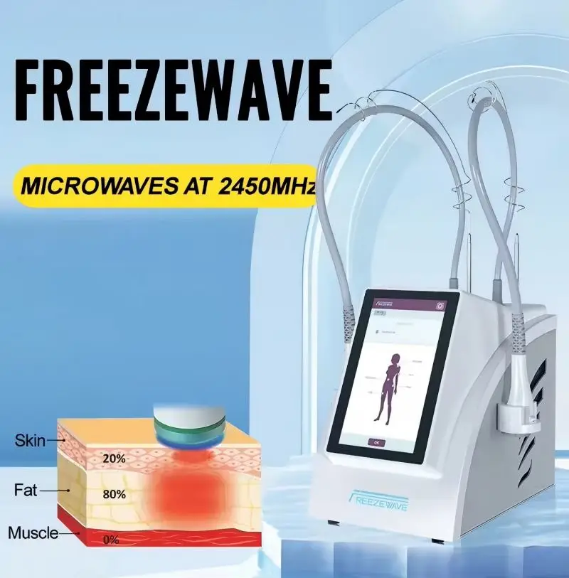 Newest Portable 2 Handles Freezewave machine Fats Bust Cellulite and Tighten Loose Skin Freezewave Slimming Machine