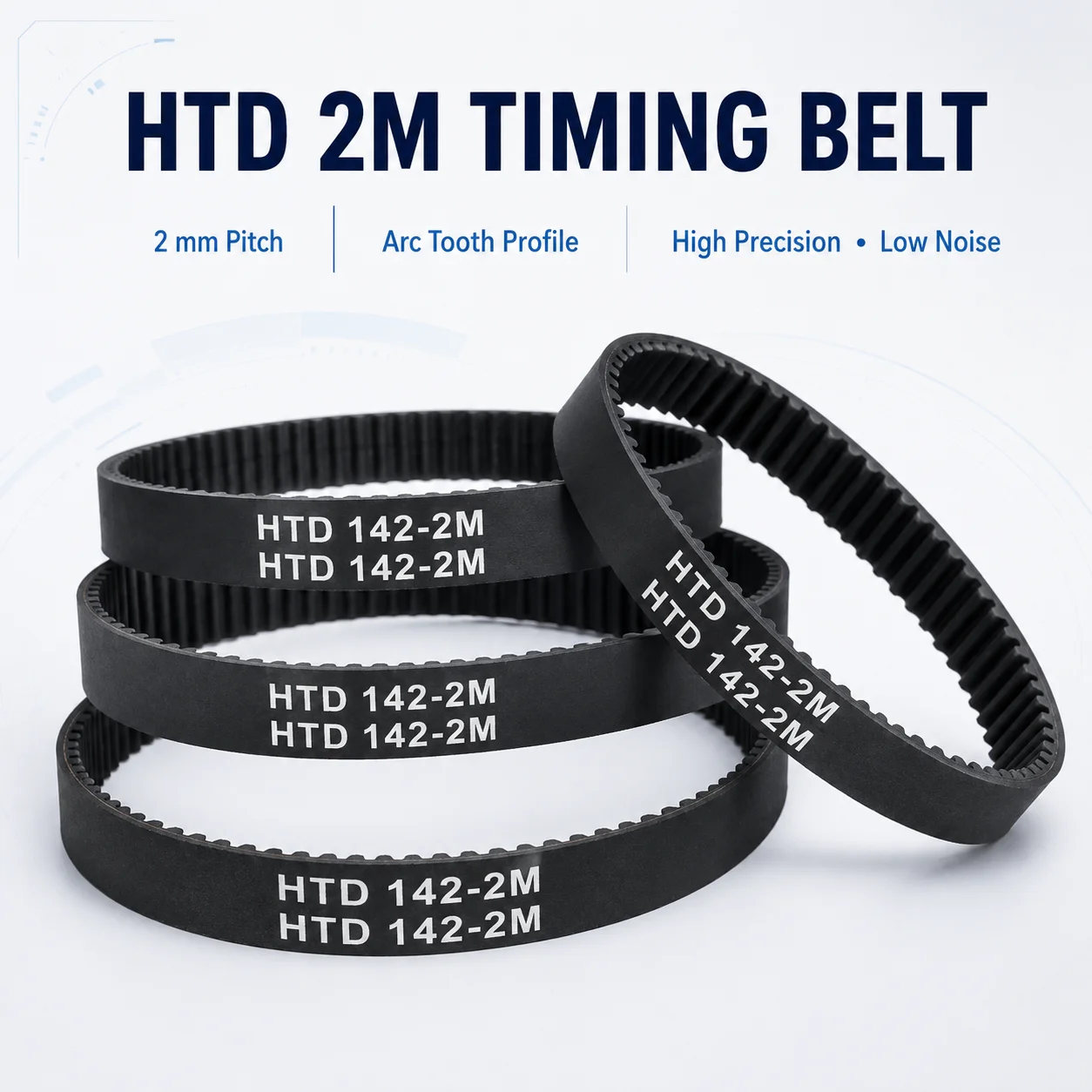 HTD 2M 142 Rubber Timing Belt Width 4/5/6mm For Sweeping Machine / Dyson Brush 2M-142