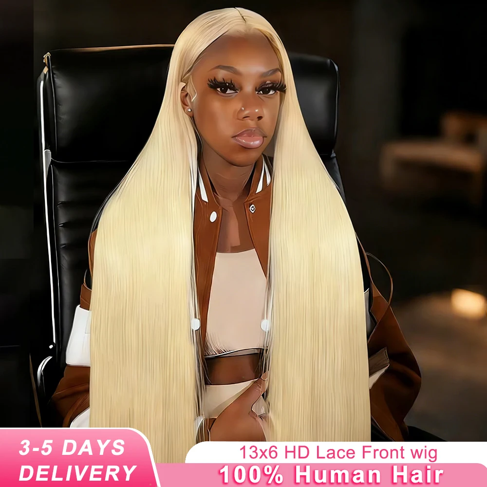 

40 44 Inch 613 Hd Lace Frontal Wig 13X6 Blonde Straight Lace Front Human Hair Wig 100% Human Hair Preplucked Brazilian Remy Hair