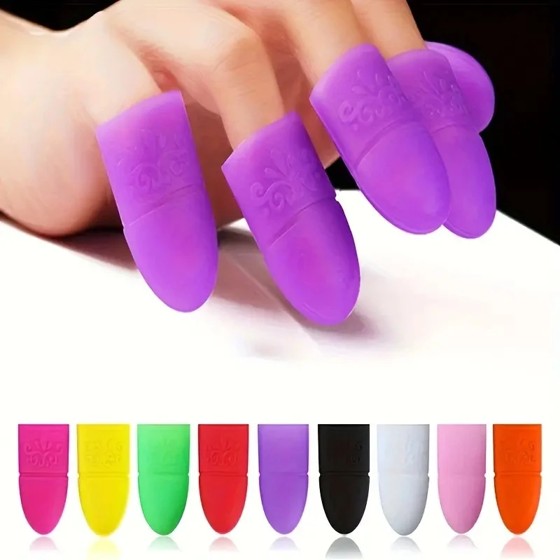 5PCS/Box Fingers Tips Reusable Silicone Nail Soakers Pad Holder UV Gel Polish Remover Caps Tips Acrylic Off Or Nail Art Removal