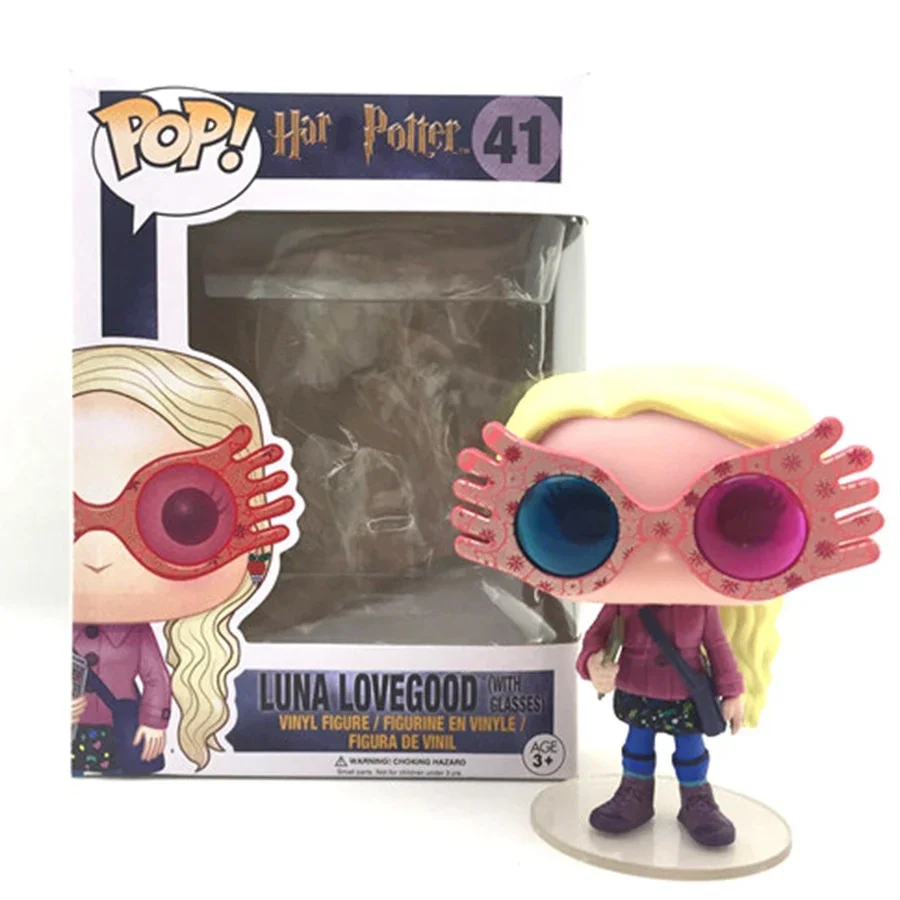 Pop Movie Harri Character Luna Lovegood with Glasses 10cm Vinyl Doll Action Figure Collection Model Toys with Retail Box