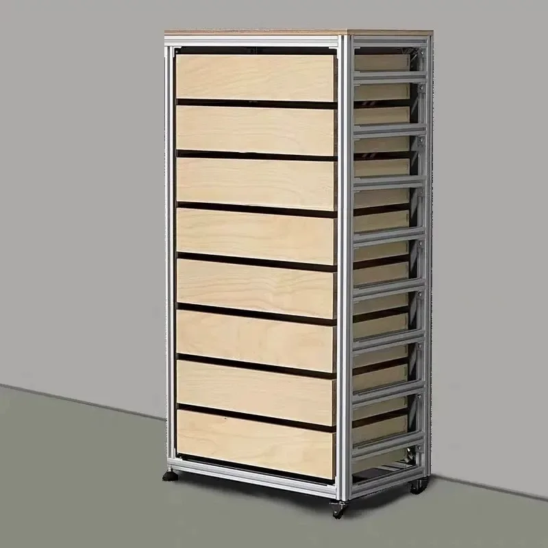 Aluminum Profile Drawers File Cabinets Lockers Birch Marine Panels Minimalist Multi Function Side Storage Chest Cabinet