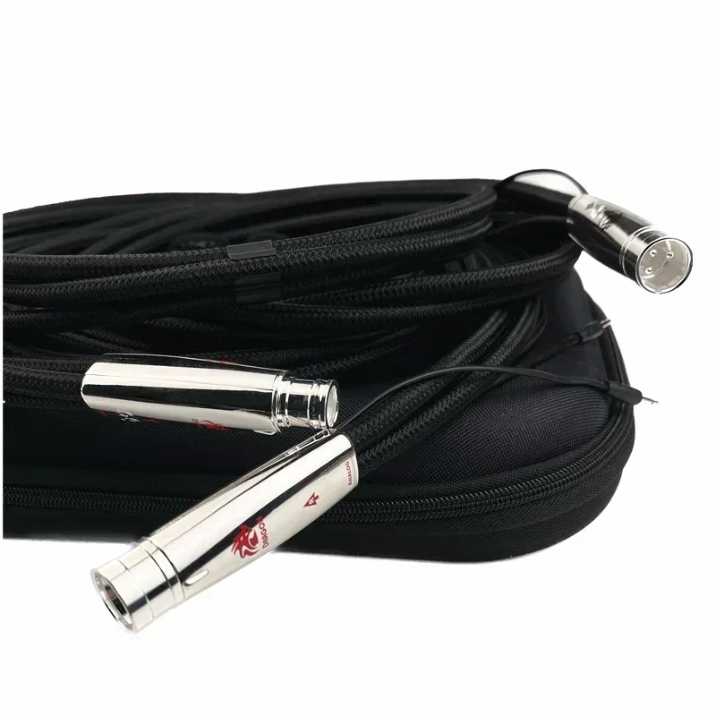 Audiofilski zbalansowany kabel Dragon XLR PSS Pure Silver HiFi Audio Interconnect Line z systemem rozpraszania hałasu