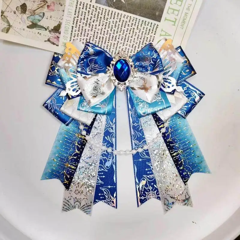 Original Handmade bow ribbon Decoration Black Gold Double Layer Butterfly Knot Pin For Ita Bag concert light stick Fan Badge DIY - view 3