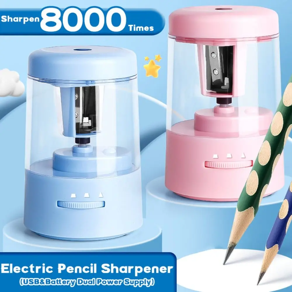 Three Gear Adjustable Electric Pencil Sharpener USB&Battery Dual Power Supply Automatic Pencil Sharpener Pencil Sharpening Tool