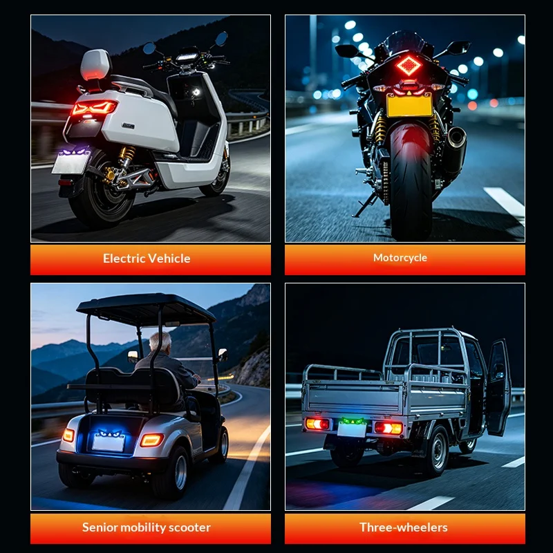 Motorcycle Cool Demon Eye LED License Plate Waterproof Ambient Light Headlight Brake Light Motorcycles light Modified Decoration view 3