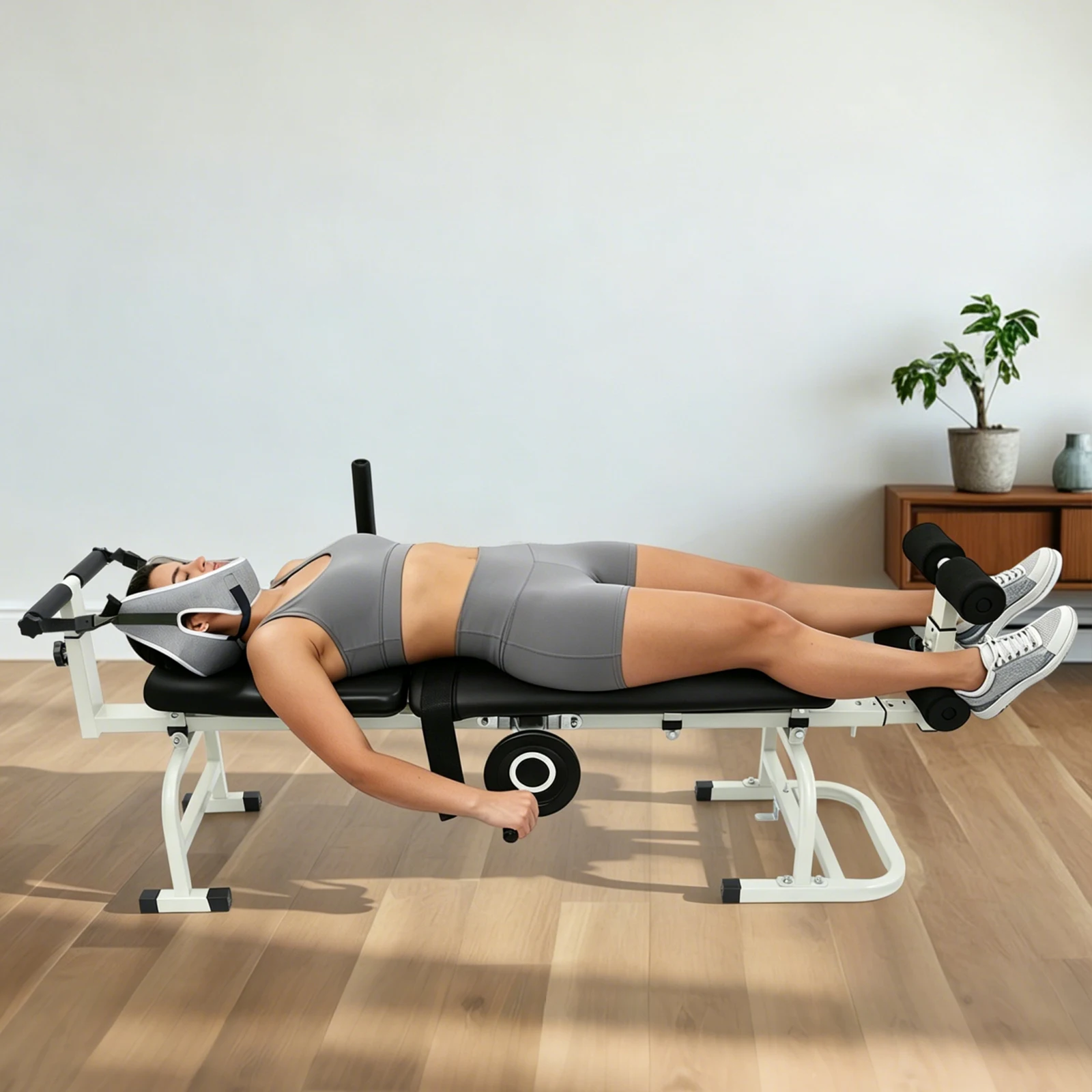 Multifunctional Cervical Traction Device,Back Stretch Bench,Multifunctional Neck Stretcher Cervical Stretch Device,Cervical Lumbar Traction Bed