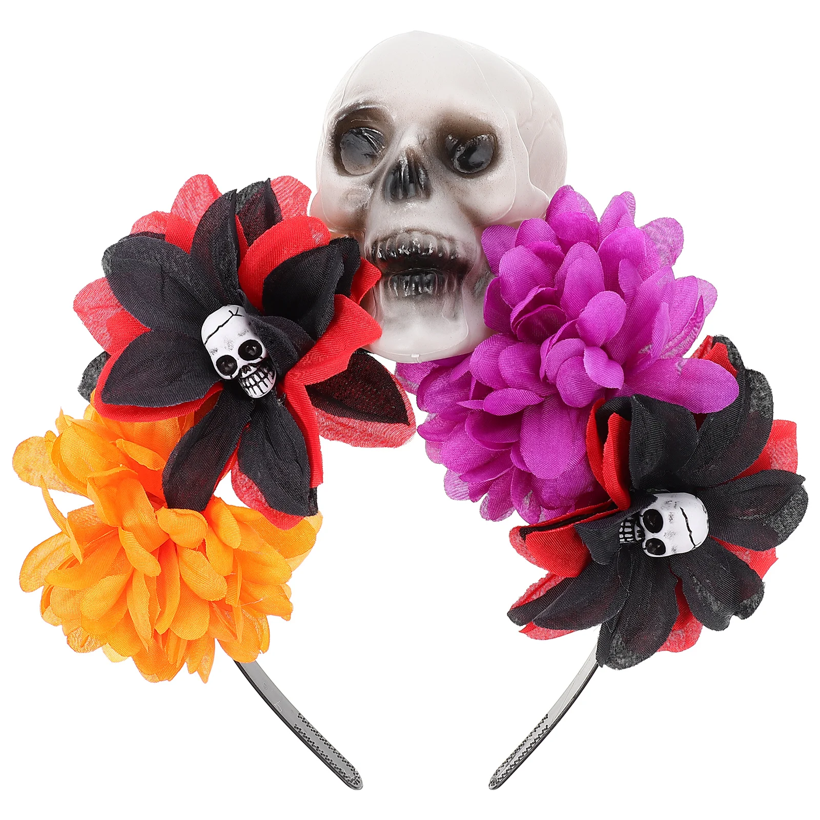 

Skull Headdress Spooky Halloween Headband Headpiece for Women Party Accessories The Flowers Hair Bands Miss