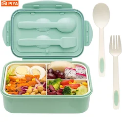 Portable Microwave Lunch Box With Fork And Spoon Compartment Fruit Food Box Fresh Food Storage Container School Office Bento Box