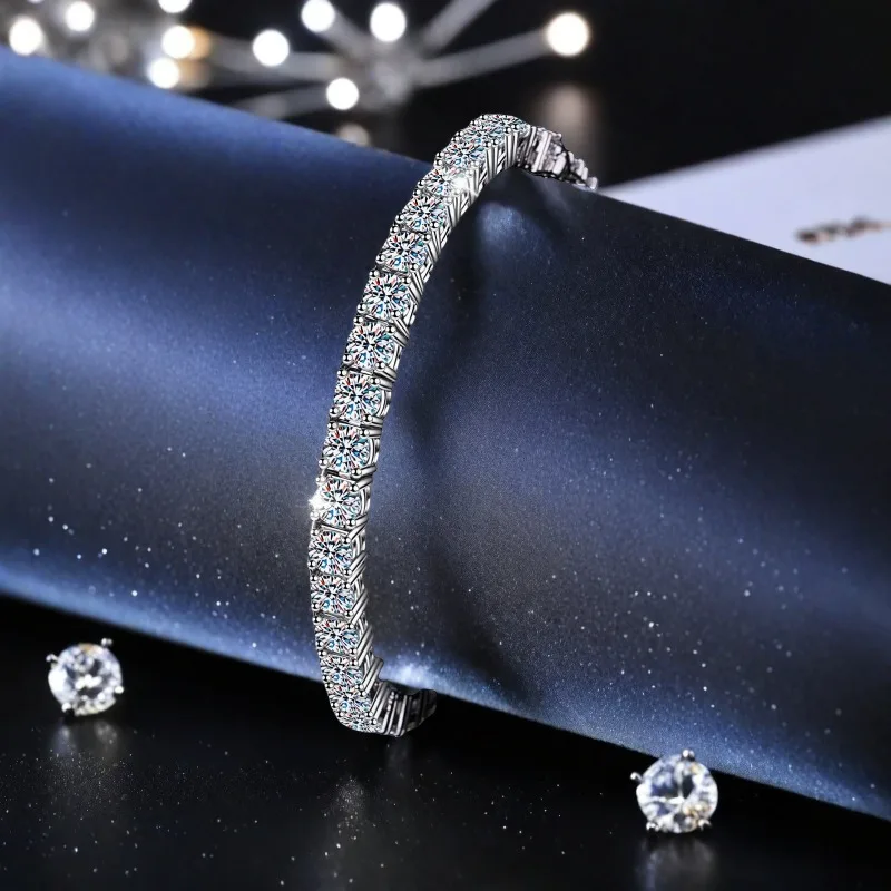 Europe, America, cross-border simple and fashionable zircon tennis bracelet full of diamonds, personalized hip-hop style