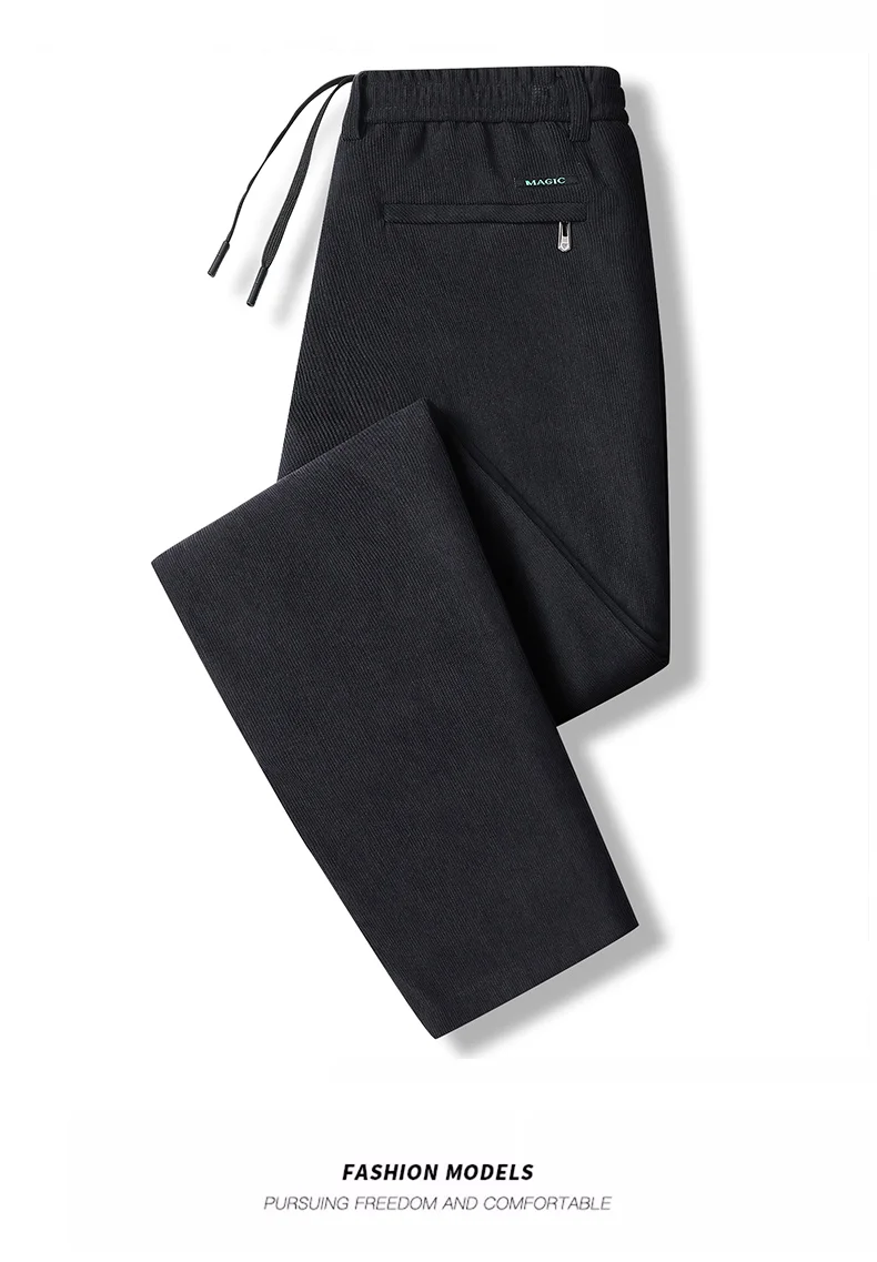 Männer Casual Hosen Elastische Taille Jogginghose Herbst Winter Kleidung Kordelzug Hosen Männlichen Cord Warme Große Größe Hosen – Detail 5