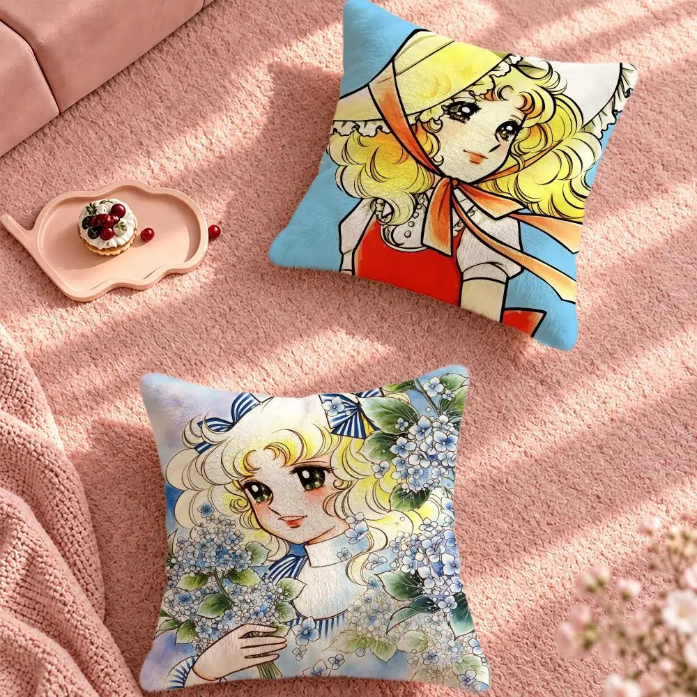 Anime Classic Romance Candy Candy Cushion Cover Cute Cartoon Throw Pillow Cover Soft Plush Cushion Cover Sofa Bedroom Home Decor