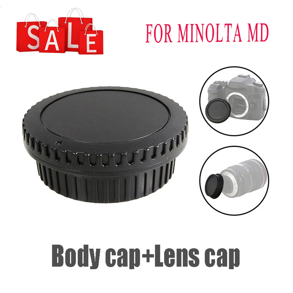 

Rear Lens Body Cap Camera Cover Set Dust Screw Mount Protection Hood Plastic Black Replacement for Minolta MD X700 DF-1