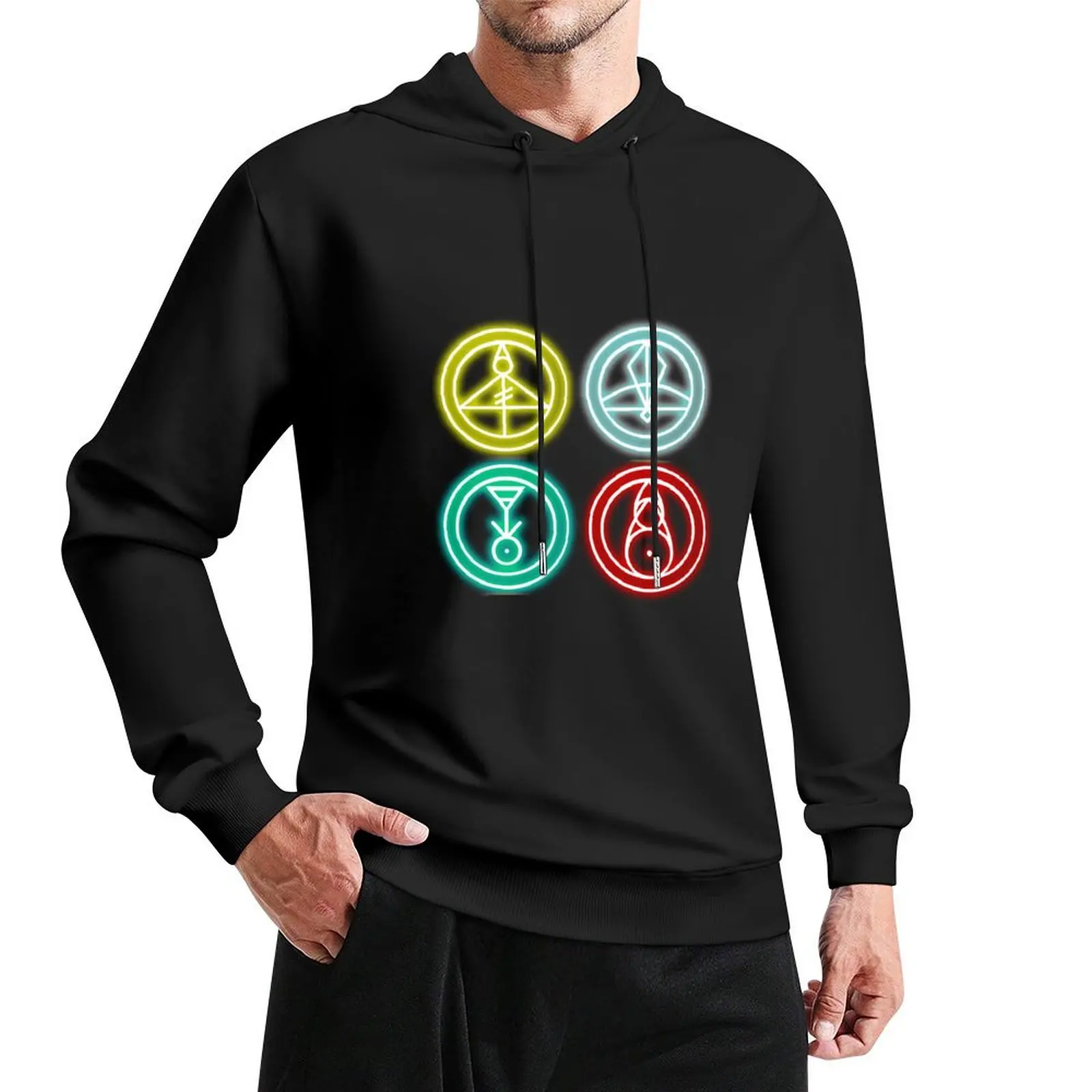 

Group Glyphs - Glowing Pullover Hoodie men clothing korean clothes autumn jacket men male clothes autumn hoodie