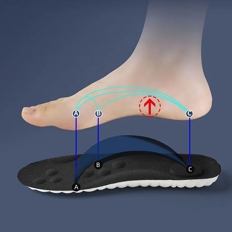 1 Paar/2 Paare/4 Paare Hochelastische Latex-Sporteinlagen Weiche Schuhpolster mit Gewölbestütze Orthopädische Einlagen Atmungsaktive Deodorant-Einlegesohlen – Detail 3
