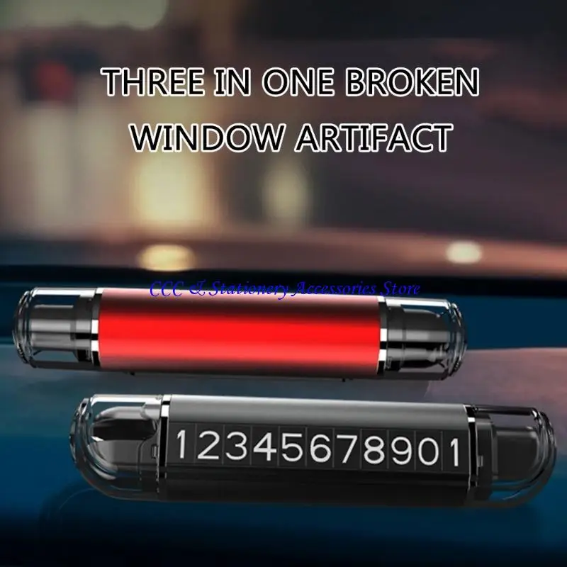 Q1JC Compact Car Safety Hammer Quick Window Breaking Tool with Parking Number Plate