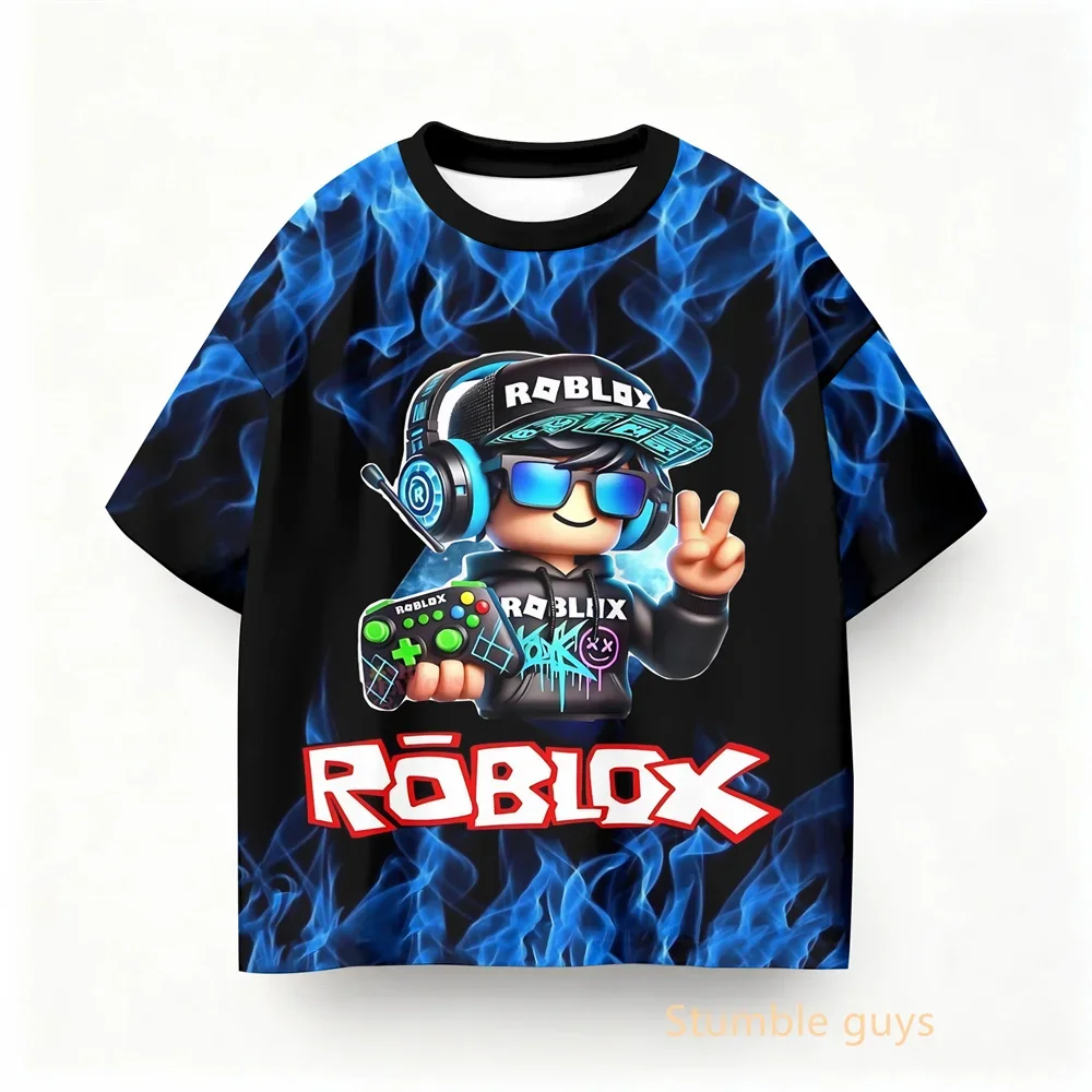 Boys Clothes Girls Kids Roblox Summer Game Short Sleeve T-shirt