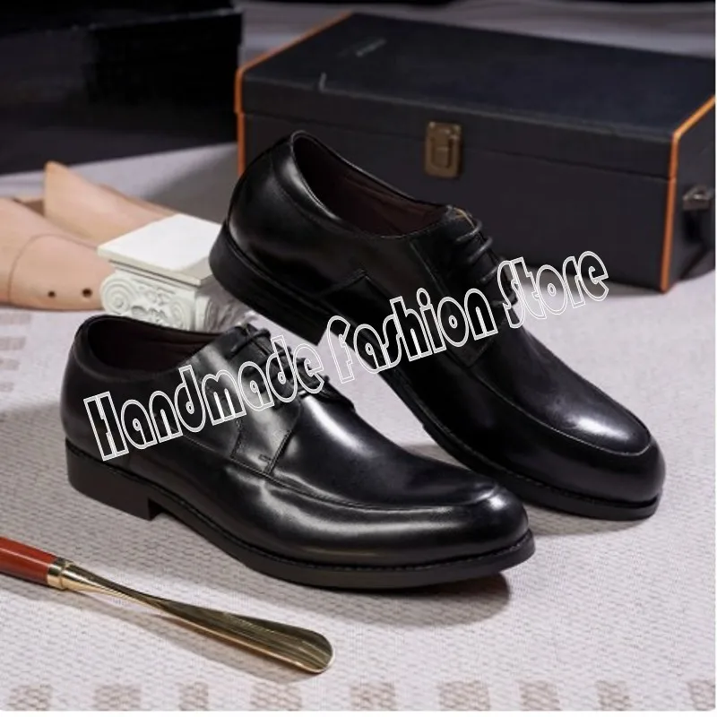 Coffee Black Formal Suit Dress Shoes for men Fashion Cow Leather Mens Derby Shoes Plus Size 38-46
