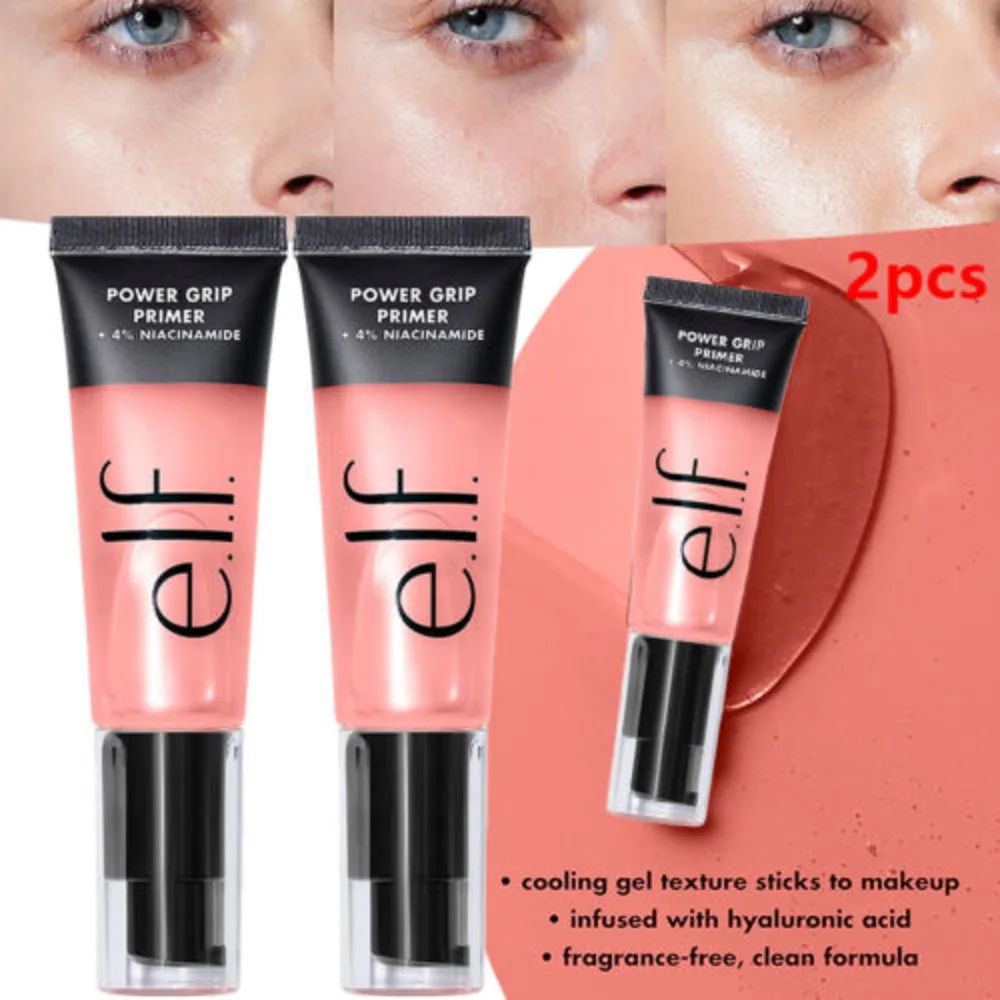 2X E.L.F. Power Grip Primer + Niacinamide Pink 24Ml Vegan New Boxed Skin Care