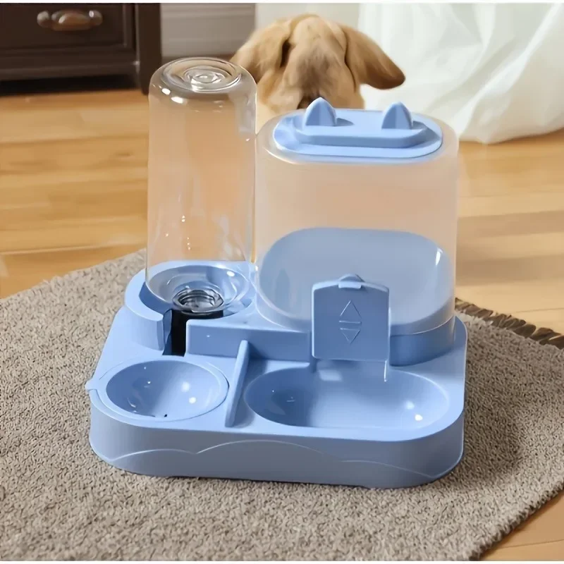 2-in-1-Futter- und Wasserspender für Haustiere mit Schwerkraftfunktion, großer Kapazität, auslaufsicherer Futterschale, leicht zu reinigen, mit Haarfilter für Katzen und kleine Hunde. – Detail 7