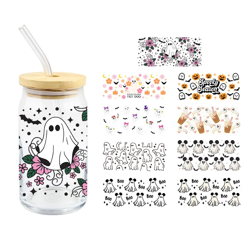 

Halloween UV DTF transfer printing crystal transparent sticker glass special cute cartoon ghost cross-border wholesale