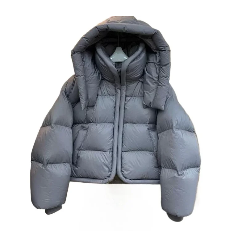 レディース フード付きダウンジャケット 2025 秋冬新作 ショート丈 厚手 カジュアル おしゃれ 多用途 アウター