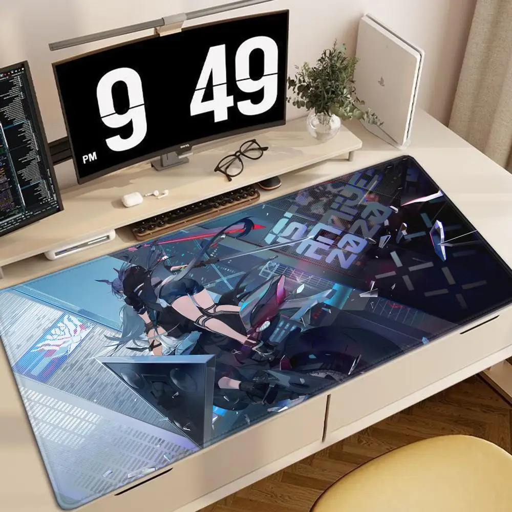 

Коврик для мыши 90x40 см с аниме-девушкой Джейн Доу, игровой коврик Zenless Zone Zero, большой резиновый нескользящий коврик для геймеров с прошитыми краями, настольный коврик