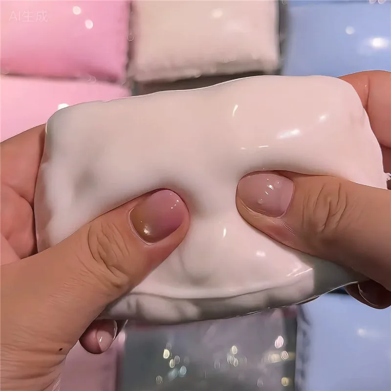 Simulation Building Block Pillow Hand Sanitizer Sensory Toy Noisy Crunchy Fidget Squishy Squeeze Portable Decompression Gift