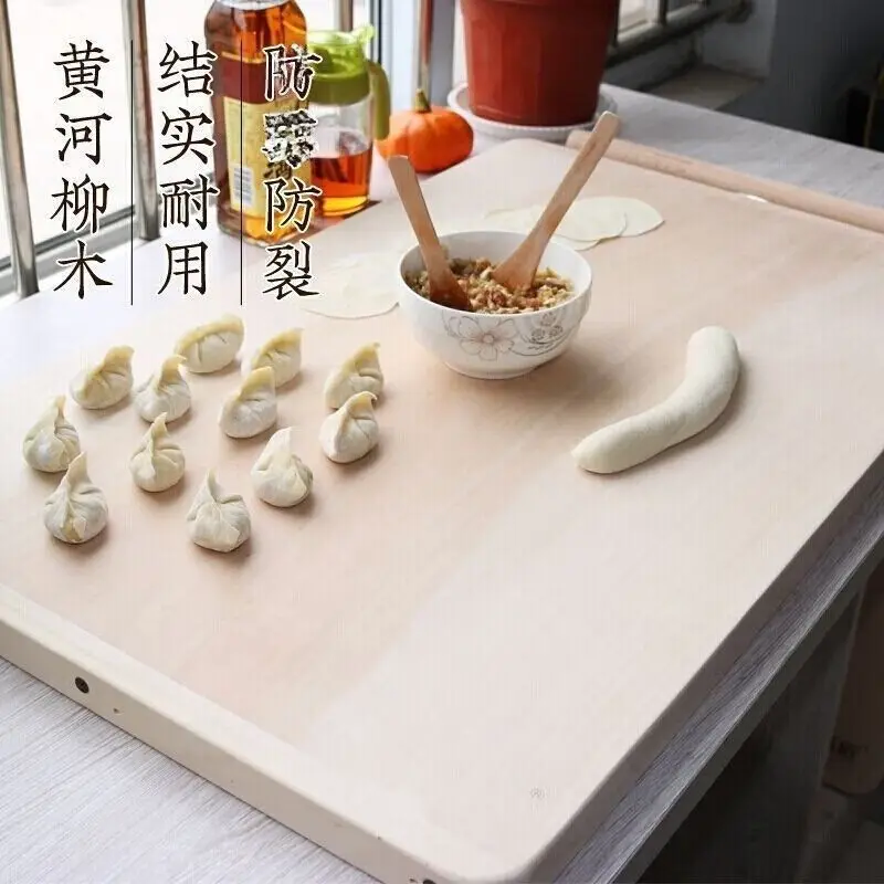Large Natural Willow Wood Pastry Board Cutting Kneading Dough Kitchen Baking Dumpling Noodle Making Chopping Block Durable Anti