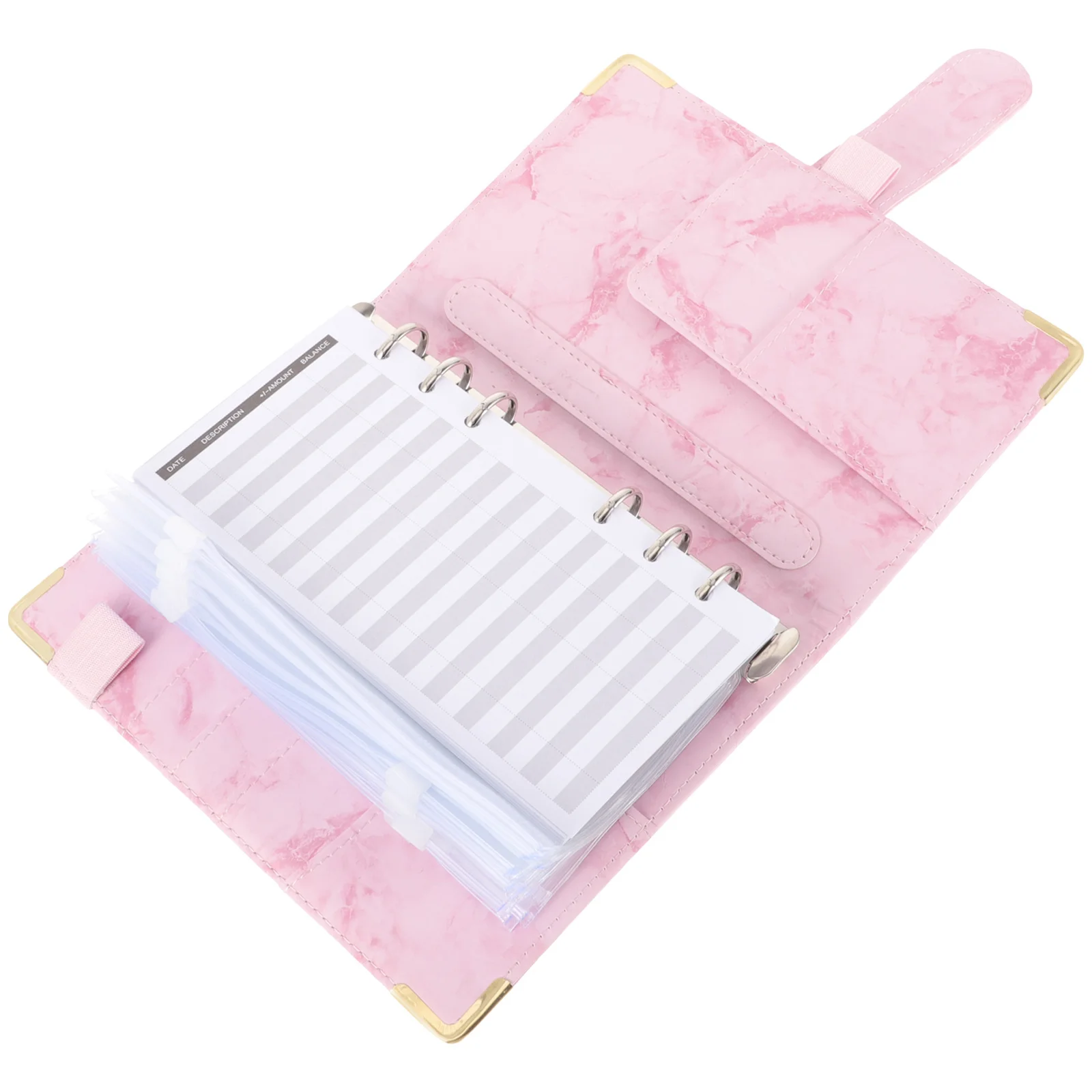 

1Set Portable Budget Binder Loose-Leaf A6 Zipper Envelopes Cash Organizer Money Saving Planner Budget Sheets Stickers