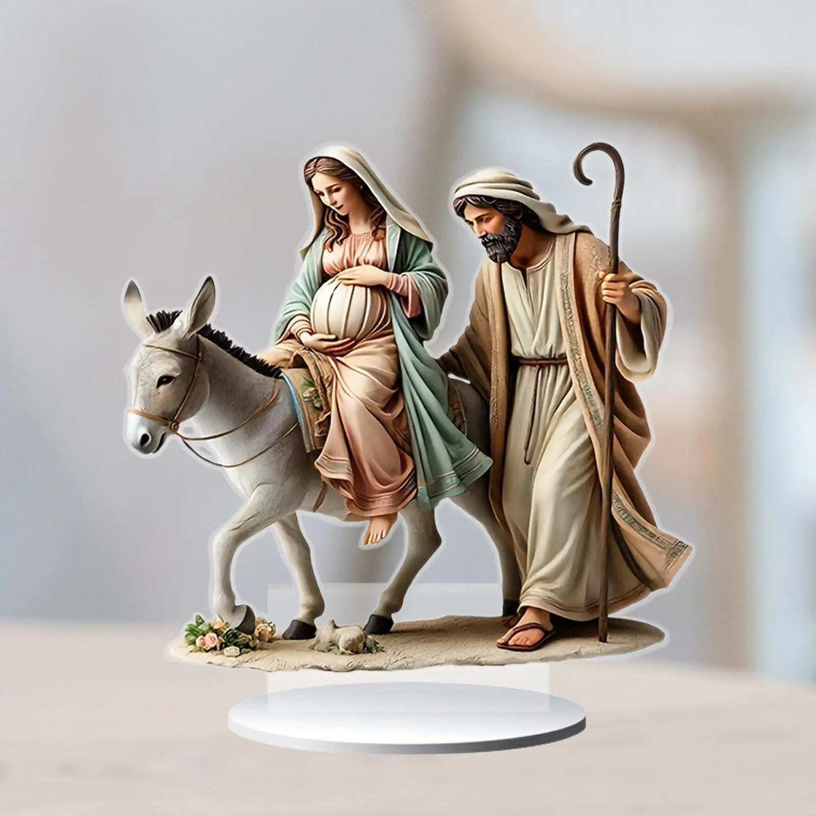 Jesus Nativity Decor Traditional Home Decor Decorative 2D Flat Acrylic Ornament for Holiday Office Family Indoor Outdoor