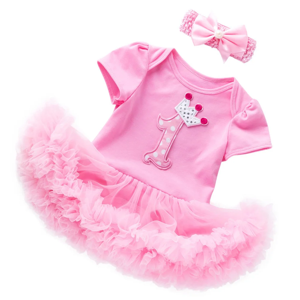 

1Set Baby Girls Short Sleeve Dress Romper Skirt Summer Outfit Cotton Comfortable Breathable Party Birthday Clothes