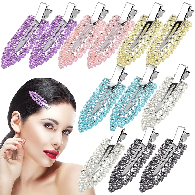 12Pcs/Lot Multi Surfboard Diamond Seamless Hair Clip Rhinrhino Bangs Leaf Duck Beak Hairpin Styling Accessories Tools HA2657