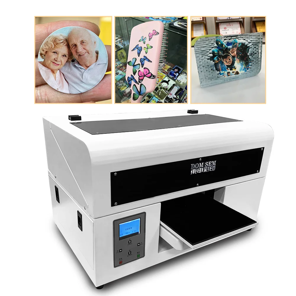 A4 uv inkjet Flatbed printer xp600 printhead automatically sticker printer machine digital logo small machines for home business