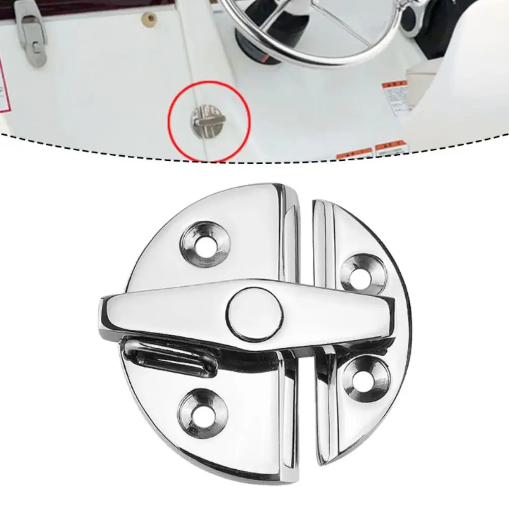 316 Stainless Steel Marine Cabinet Lock Round Shape Stainless Steel Construction Round Catch Lock 180 Degree Rotation