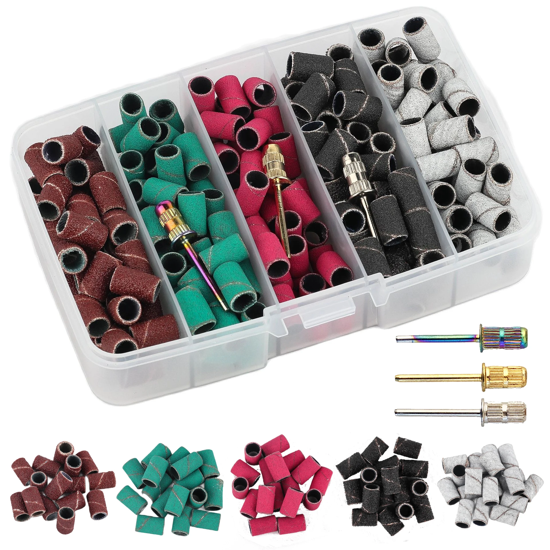 ネイルサンディングリングバンド 80/120/180/240 グリット電気マニキュアドリル研削ヘッド UV ジェルポリッシュ除去ペディキュア研磨ツール