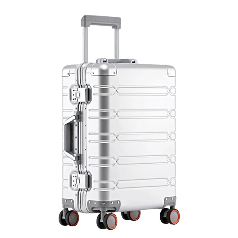 High Quality Senior Travel Luggage 100% Aluminum-magnesium Alloy Material  20/24/26/28 Size Spinner Brand Travel Suitcase