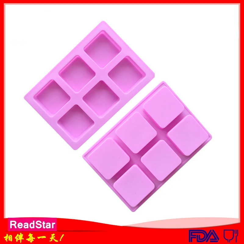 Imagem -03 - Readstar 6so136rd039 Cavidades Quadrado Sabão Bolo Silicone Molde Furos Cozimento Molde Faça Você Mesmo Sabão Molde 20 Peças Lote