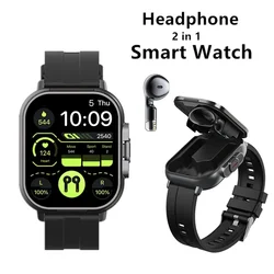 D8 for Samsung Galaxy S24 Ultra S23 Smart Watch TWS 2 In 1 Wireless Bluetooth Noise Cancelling Earphones Watch Heart Rate NFC