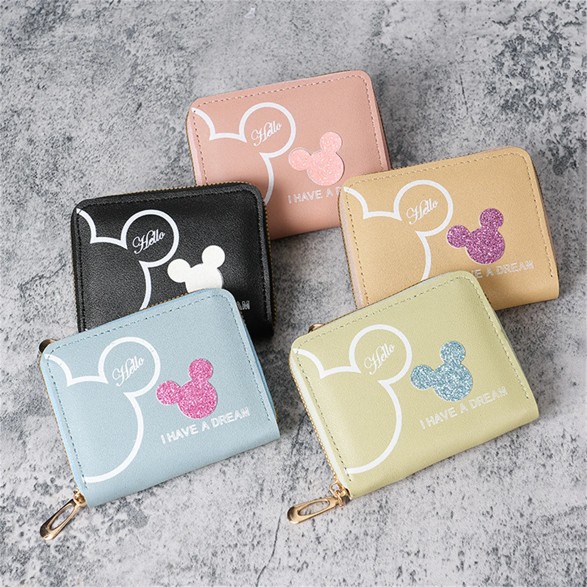 2024 new Japanese and Korean cute cartoon short wallet female mini large-capacity portable student zipper coin purse