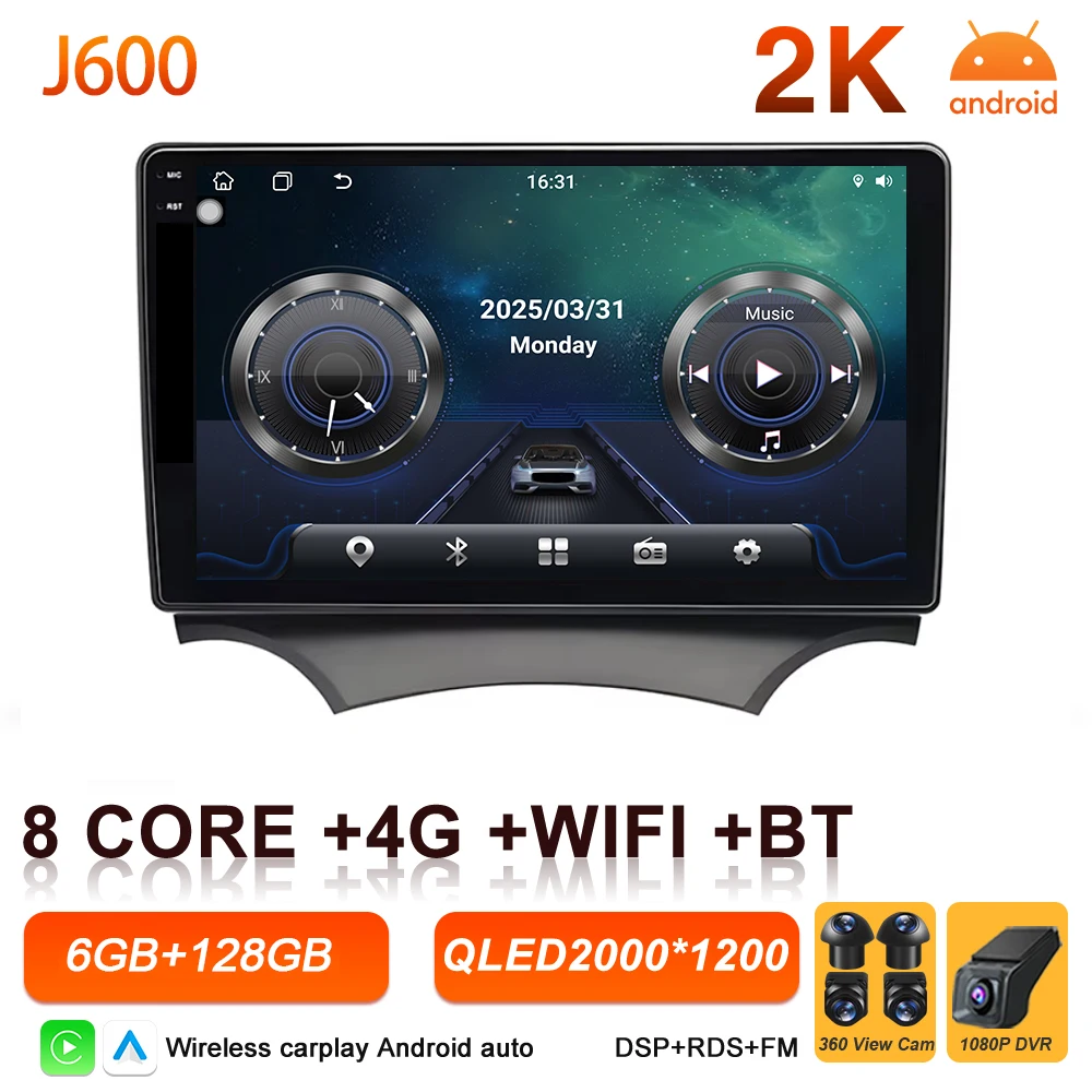 Android 16 Auto autoradio voor Ford Ka 2008 2009 2010 2011 2012 2013 2014 Carplay multimediaspeler stereo GPS head unit DSP BT