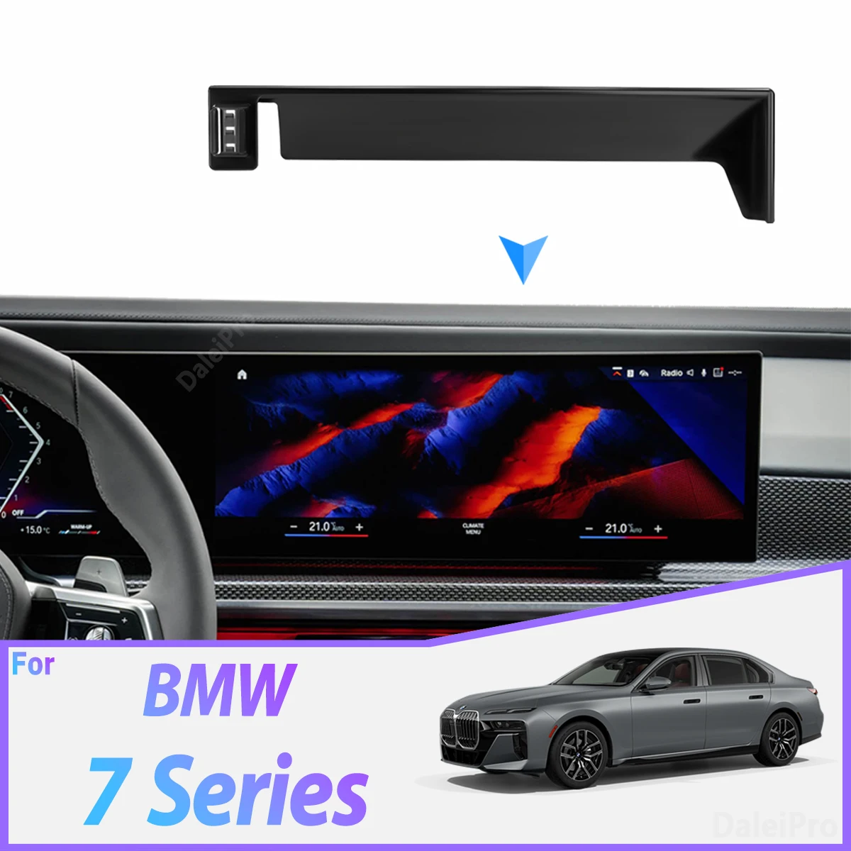 For BMW 7 Series G70 i7 M70 2023-2026 Car Phone Holder Infotainment Display Fixed Base Phone Wireless Charger Holder Accessories