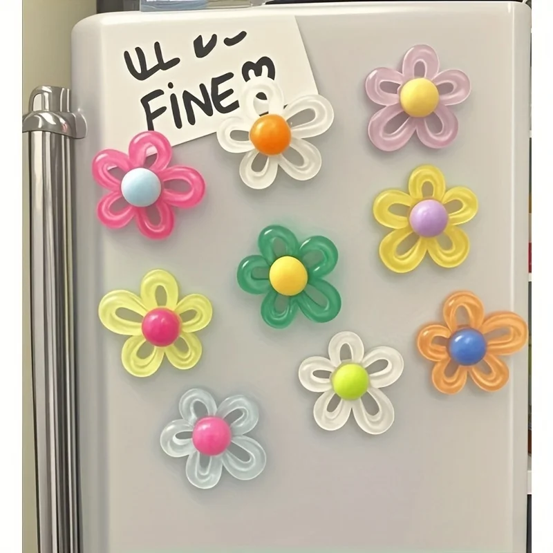 

10Pcs cartoon flower decoration refrigerator magnet, suitable for kitchen decoration and home decoration