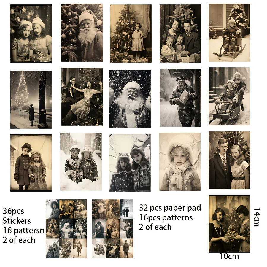 مجموعة وسادة ورقية وملصقات لعيد الميلاد مكونة من 68 قطعة من بلون البني الداكن، للصياغة كورق تزيين قابل للجمع، ومستلزمات القصاصات #2