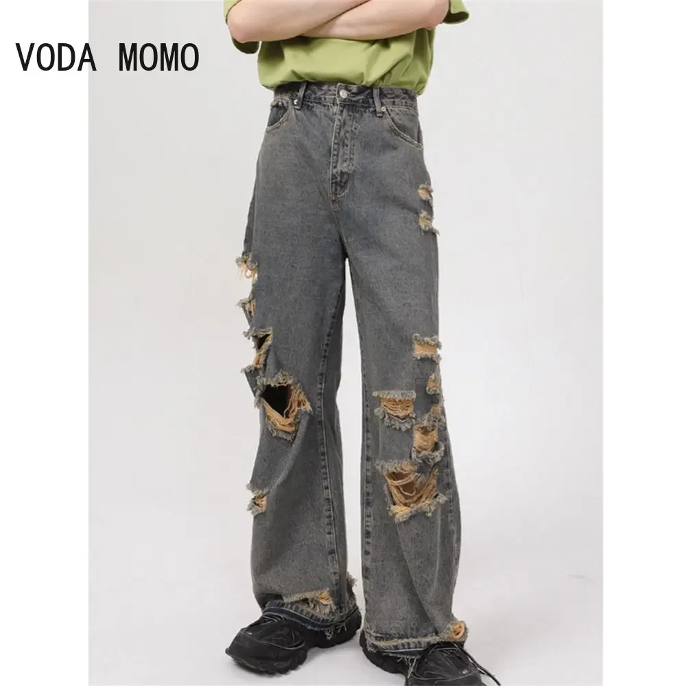 

Уличная одежда, рваные джинсы, женские мешковатые джинсы, джинсы для мужчин, мужские повседневные широкие брюки, мужские джинсы, мужские брюки, мужские брюки