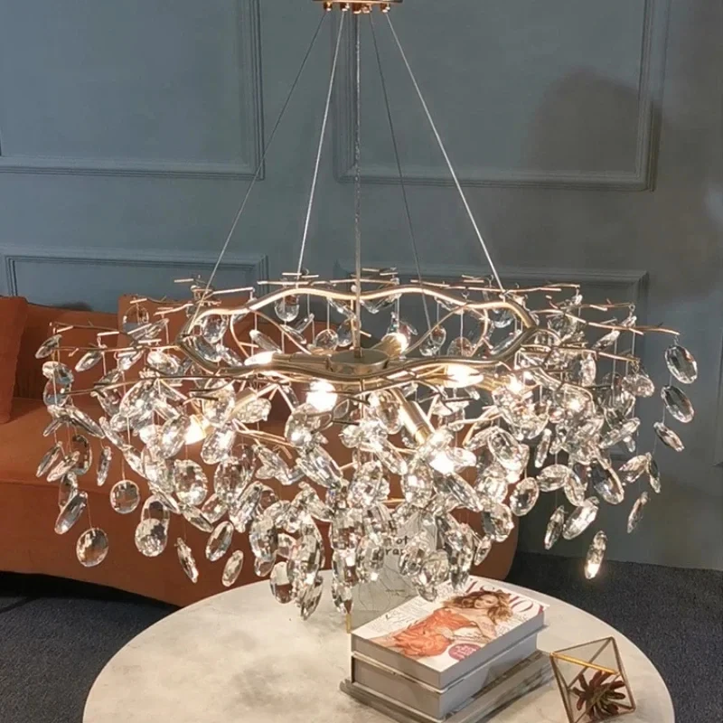 

French Luxury Crystal Chandelier Dining Room Living Room Bedroom Hotel Lobby Penthouse Luxury Lights LED Decorative Chandelier