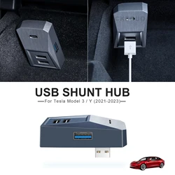 For Tesla Model Y Model 3 Accessories Glovebox USB Hub Port 모델3 모델y Docking Station Quick Charger Adapter Splitter Extension