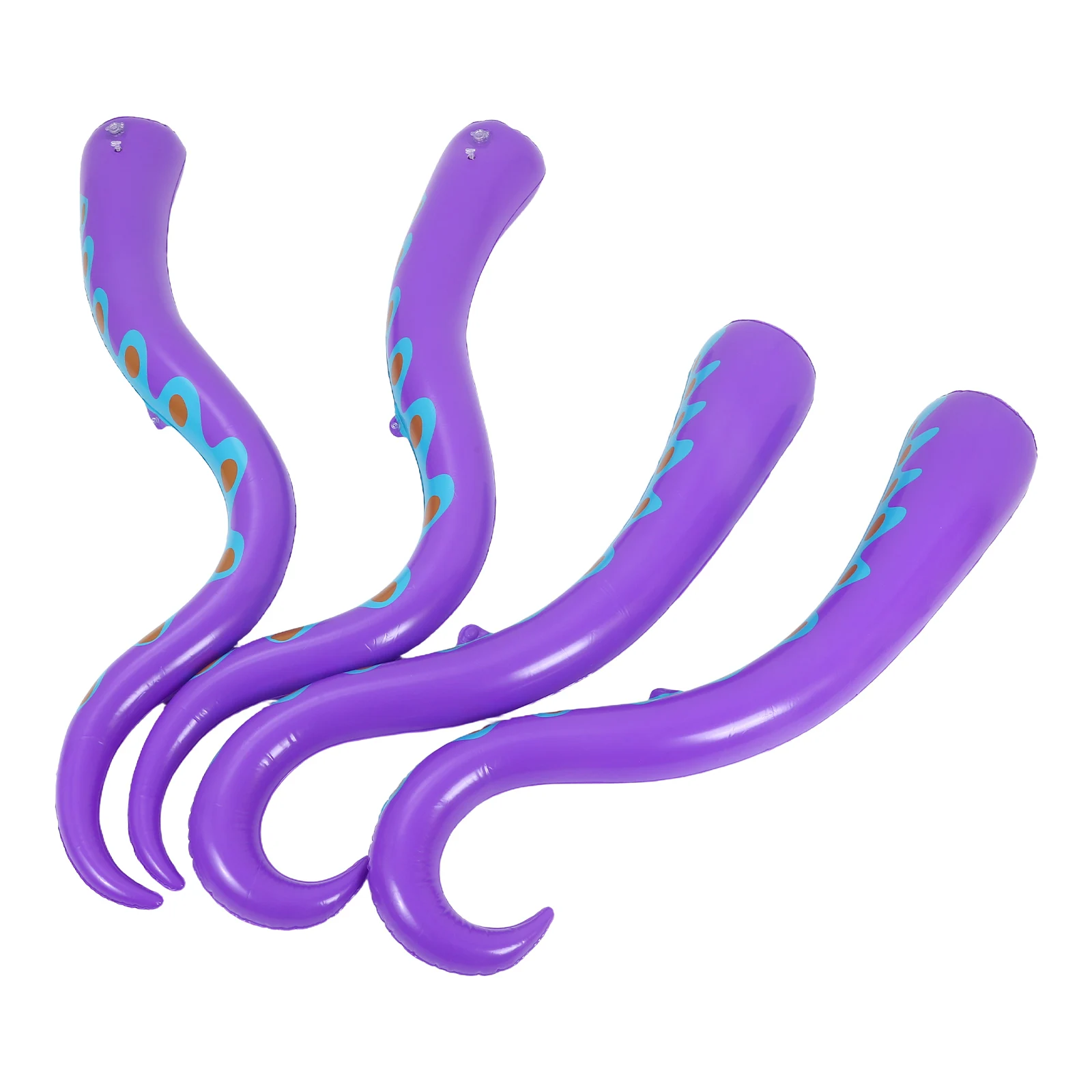 

4 Pcs Inflatable Octopus Decoration Halloween Embellishments Craft Supply Wooden Plastic Claws Tentacles for Window Crafts